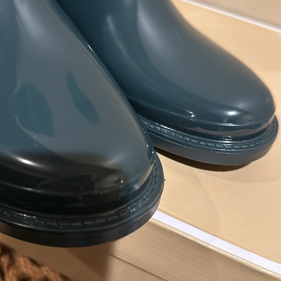 Michael Kors Blakely Logo Tape PVC/Nylon Rain Boot “Racing Green” LIKE NEW! SZ 9 - Picture 8 of 15